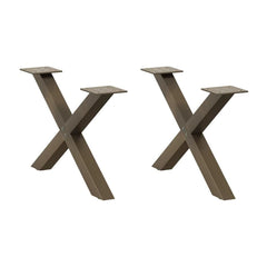 Coffee Table Legs X-Shaped 2 pcs Natural Steel