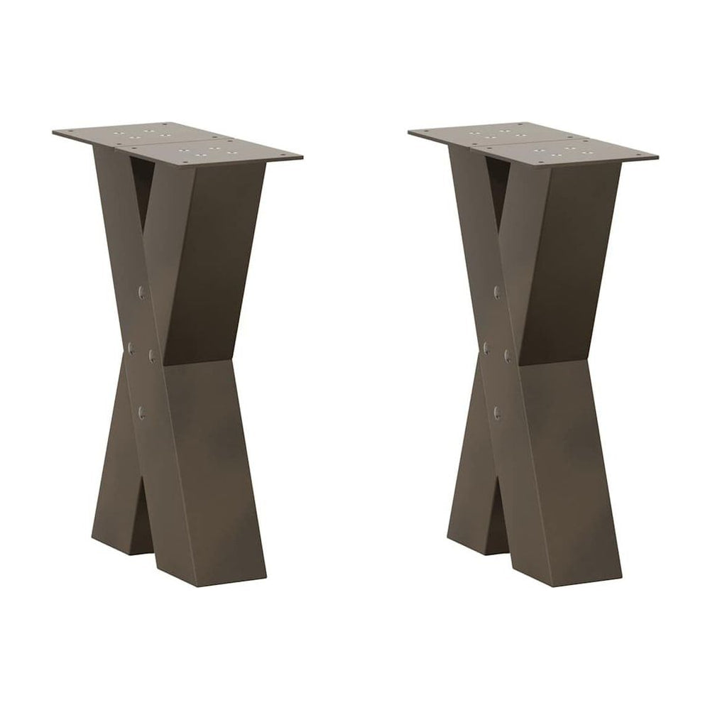 Coffee Table Legs X-Shaped 2 pcs Natural Steel