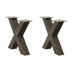 Coffee Table Legs X-Shaped 2 pcs Natural Steel