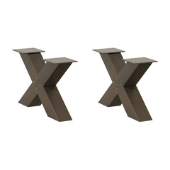 Coffee Table Legs X-Shaped 2 pcs Natural Steel
