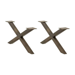 Coffee Table Legs X-Shaped 2 pcs Natural Steel
