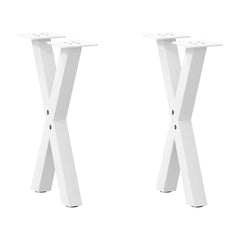 Coffee Table Legs X-Shaped 2 pcs White Steel