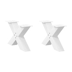 Coffee Table Legs X-Shaped 2 pcs White Steel