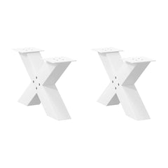 Coffee Table Legs X-Shaped 2 pcs White Steel