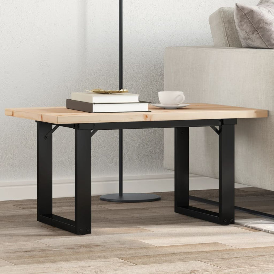 Coffee Table O-Frame Solid Wood Pine and Steel