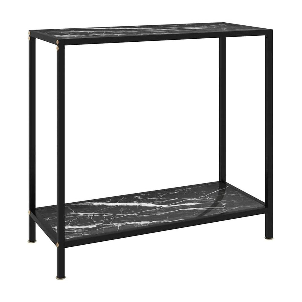 Console Table Black Tempered Glass