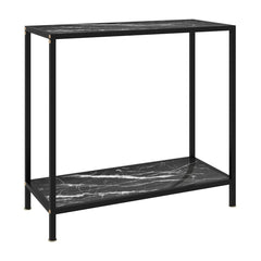Console Table Black Tempered Glass