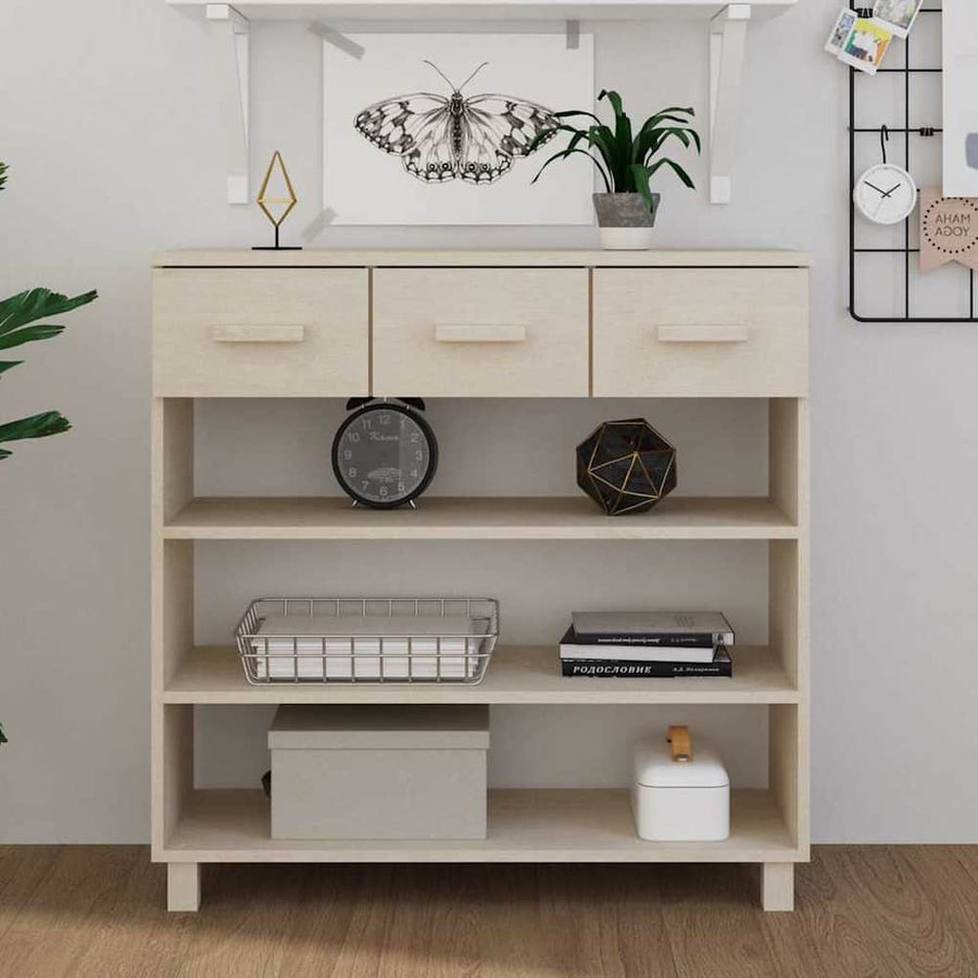 Console Table "HAMAR" Honey Brown Solid Wood Pine