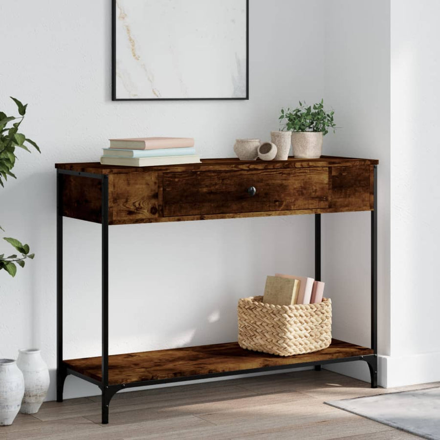 Console Table Smoked Oak Engineered Wood