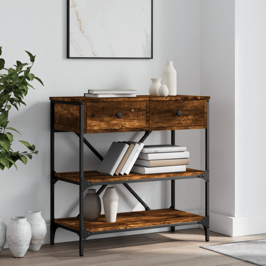 Console Table Smoked Oak Engineered Wood