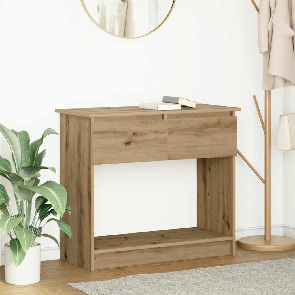 Console Table with Drawers Artisan Oak