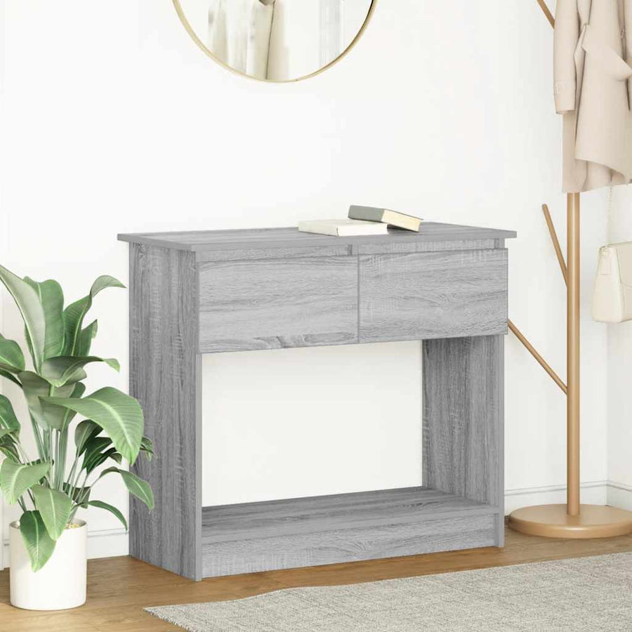 Console Table with Drawers Grey Sonoma
