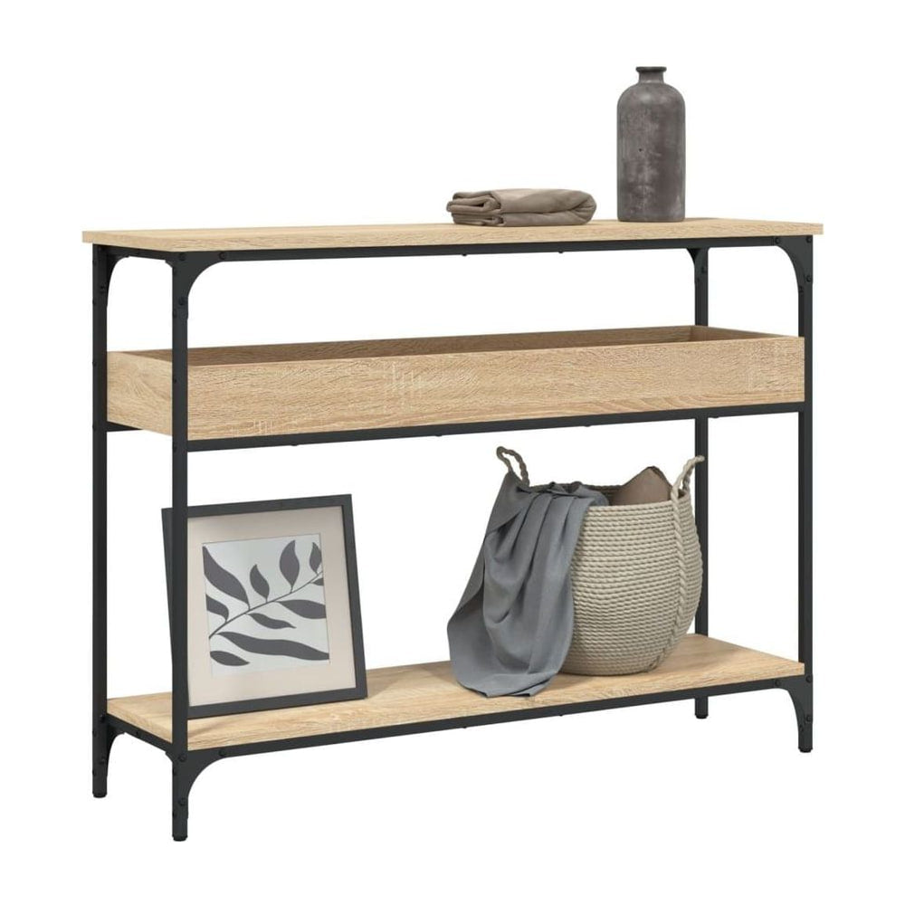Console Table with Shelf Sonoma Oak Engineered Wood