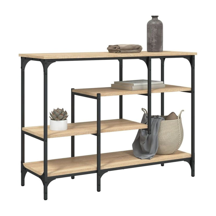 Console Table with Shelves Sonoma Oak