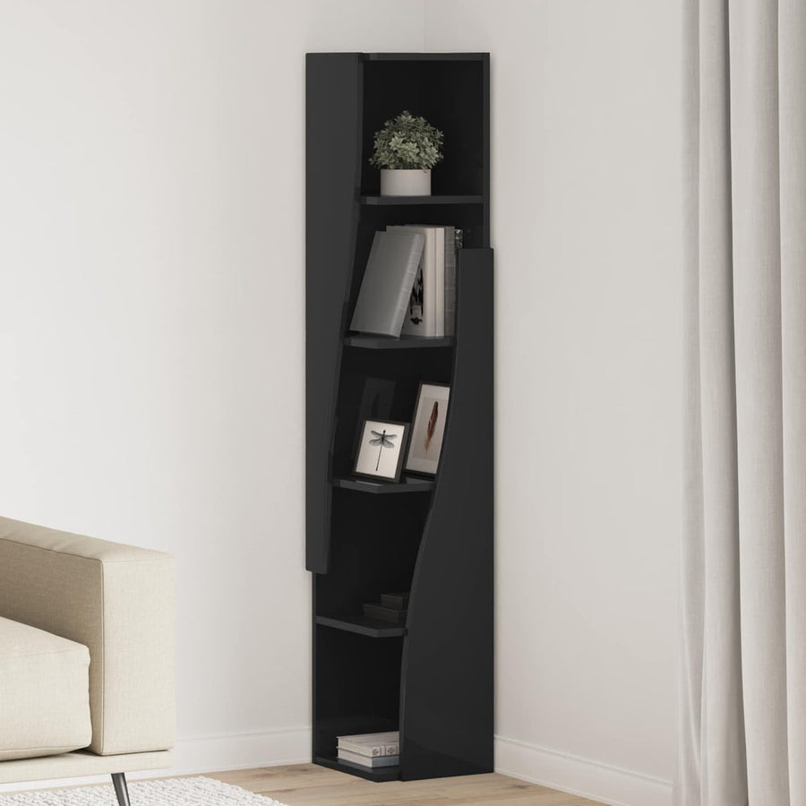 Corner Cabinet Engineered Wood Black