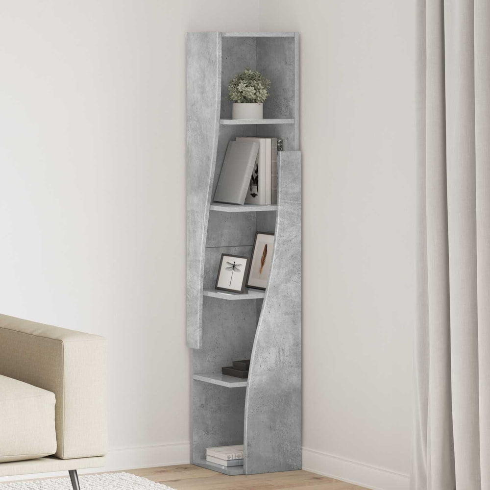 Corner Cabinet Engineered Wood Concrete Grey