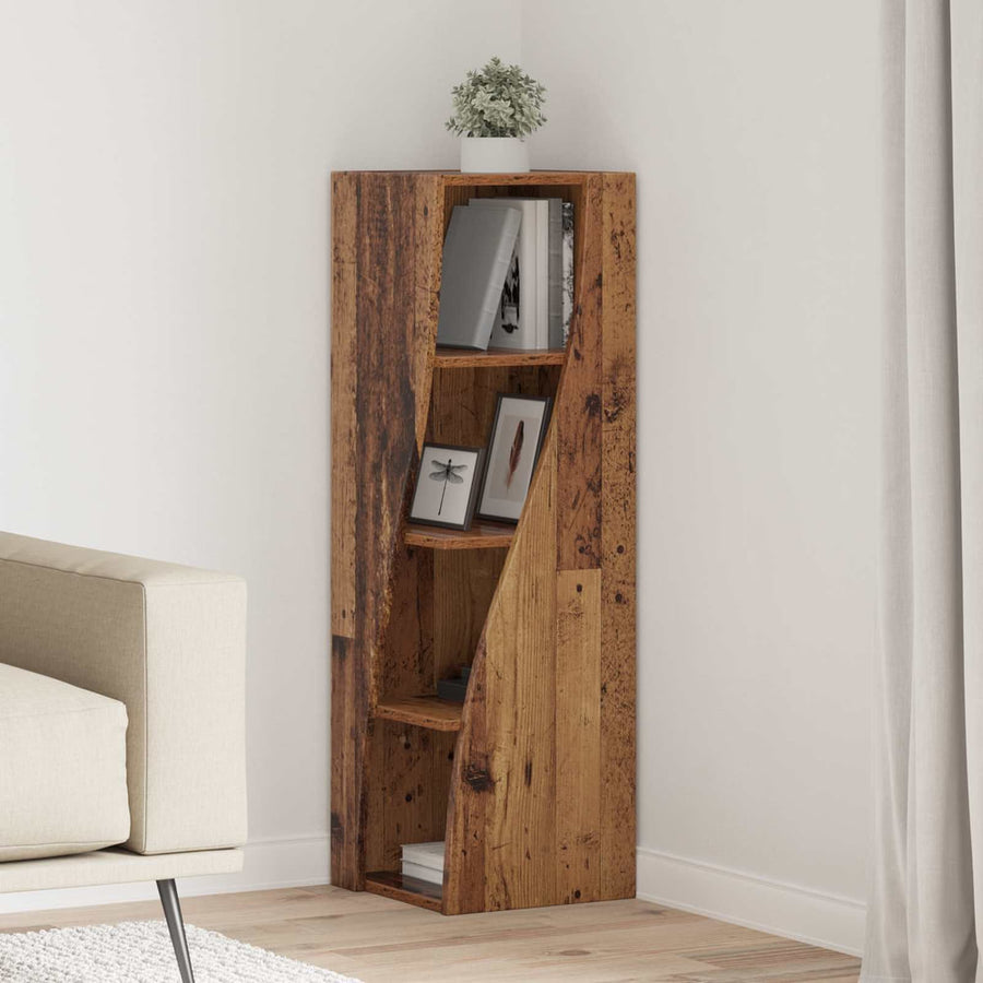 Corner Cabinet Engineered Wood Old Wood