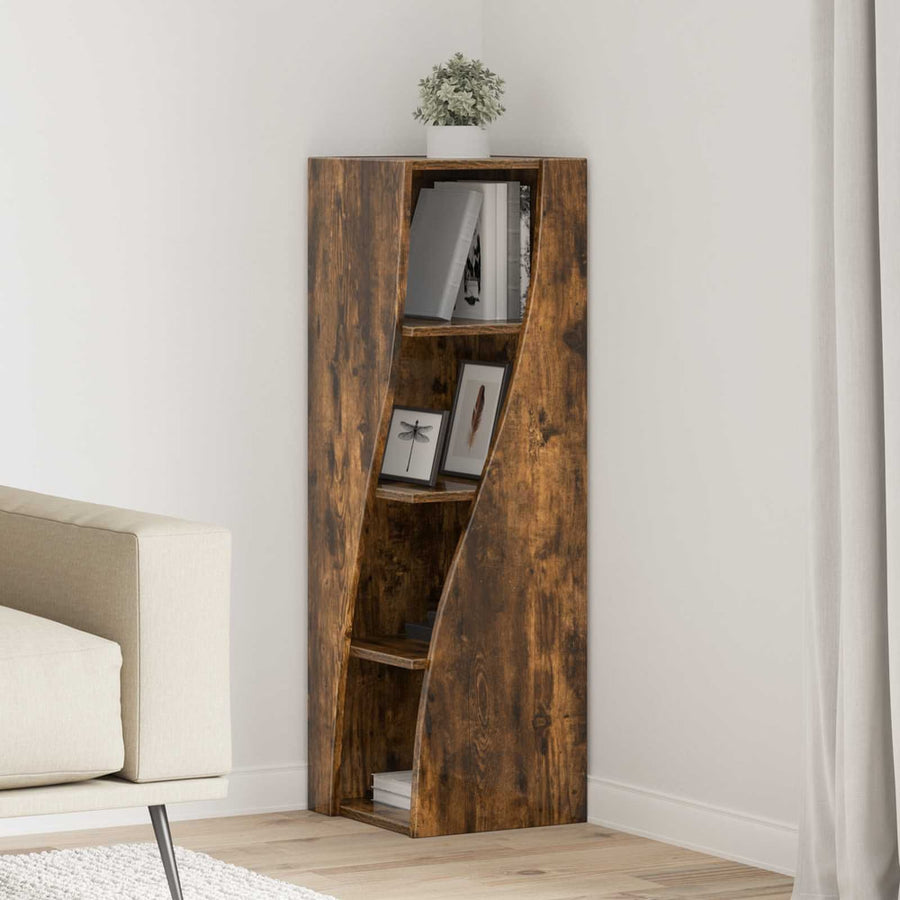 Corner Cabinet Engineered Wood Smoked Oak