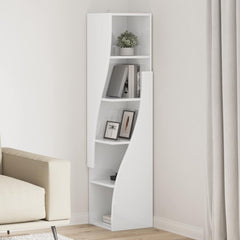 Corner Cabinet Engineered Wood High Gloss White