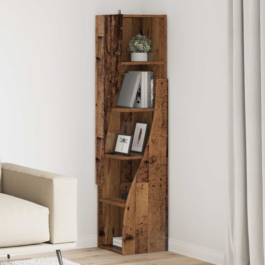 Corner Cabinet Engineered Wood Old Wood