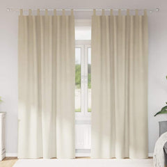 Curtains 2 pcs Cream Velvet