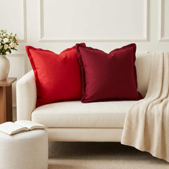 Cushion Cover 12 pcs HOUTEN Red Faux Linen