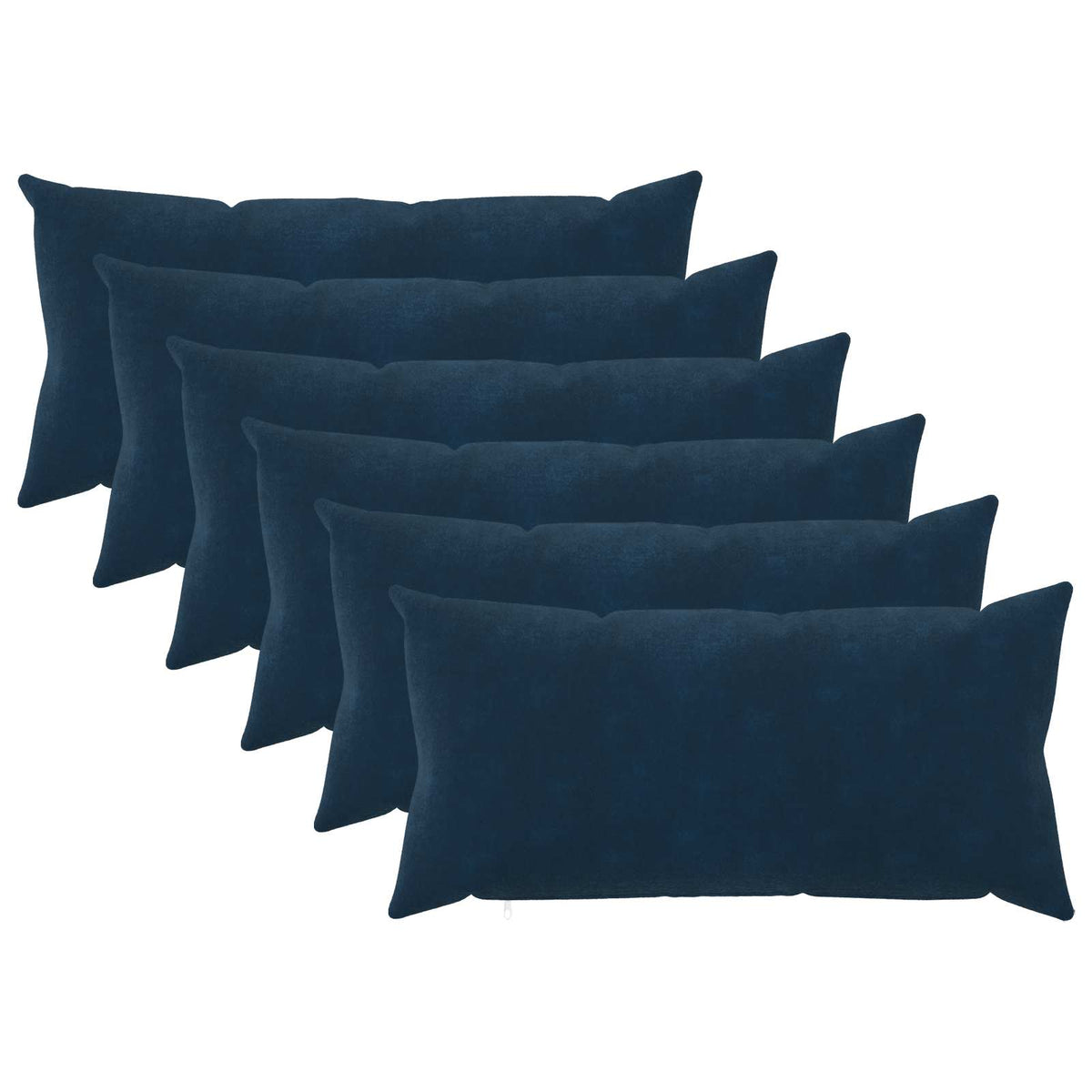 vidaXL Cushion Cover 6 pcs HEERLEN Blue Microfiber Fleece showing a set of six dark blue cushion covers