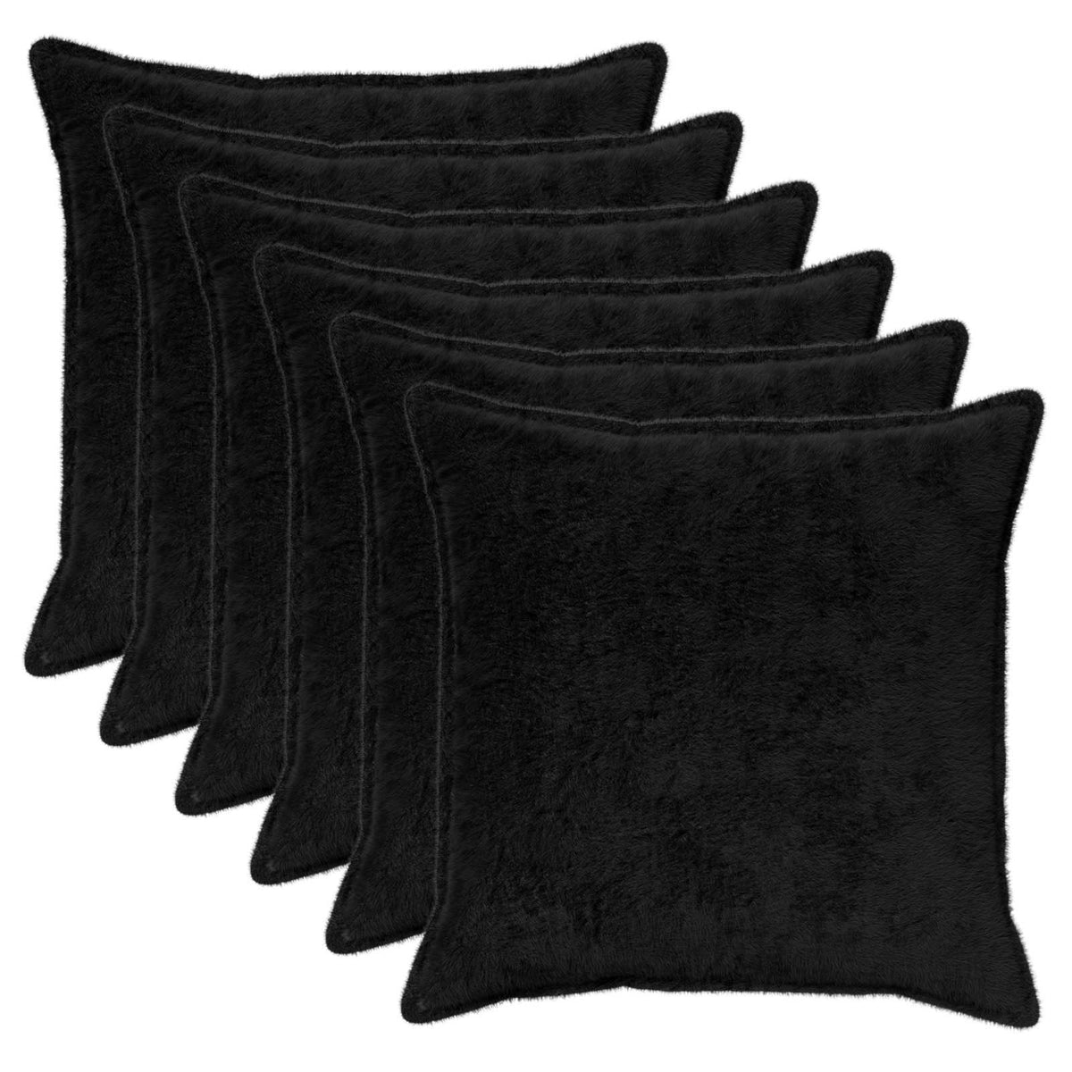 Cushion Cover HOUTEN Black Faux Rabbit Fur