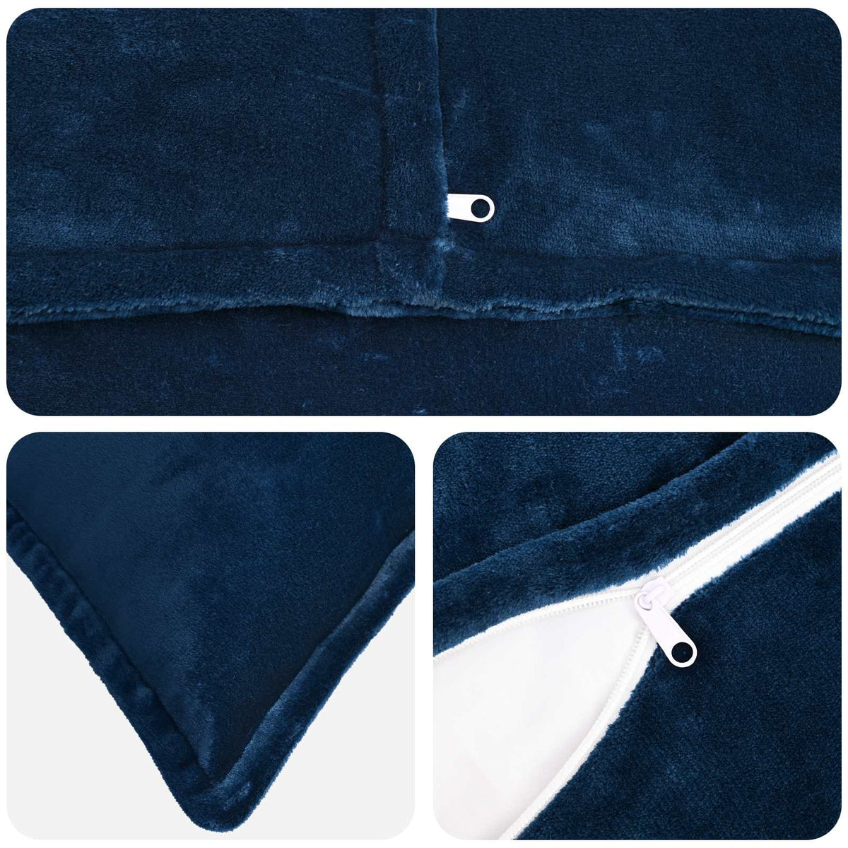 Cushion Cover HOUTEN Navy Blue Flannel