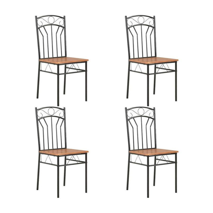 Dining Chairs 4 pcs Brown MDF