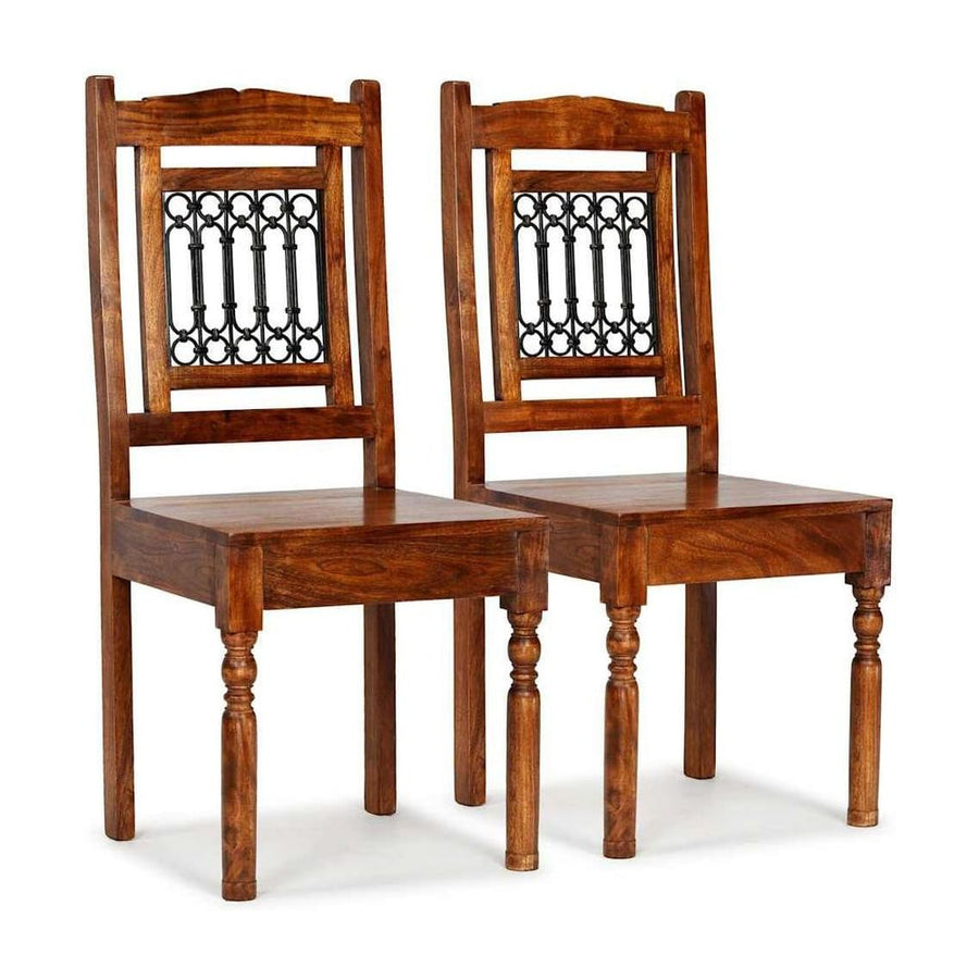 Dining Chairs 2 pcs with Honey-coloured Finish Classic