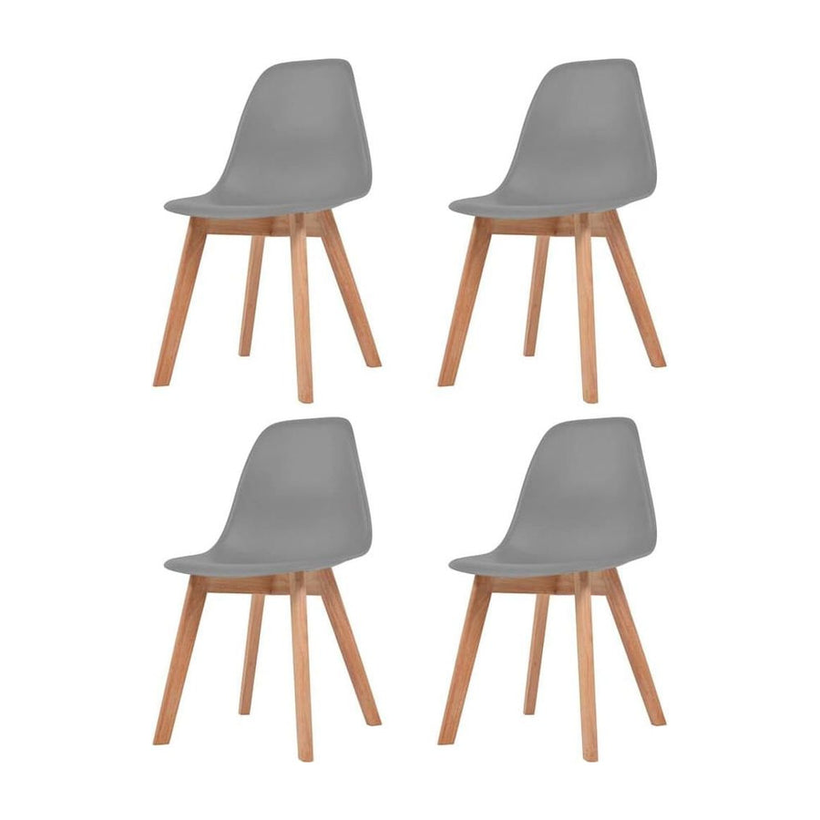 Dining Chairs 4 pcs Grey Plastic