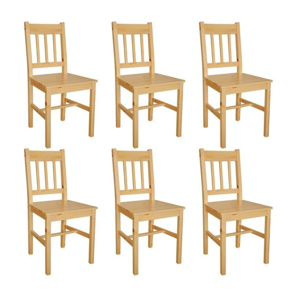Dining Chairs 6 pcs Pinewood