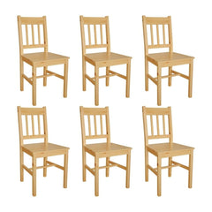 Dining Chairs 6 pcs Pinewood