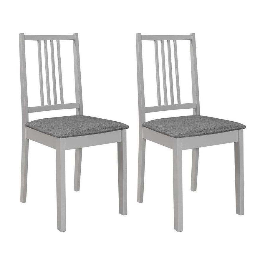 Dining Chairs with Cushions 2 pcs Grey Solid Wood