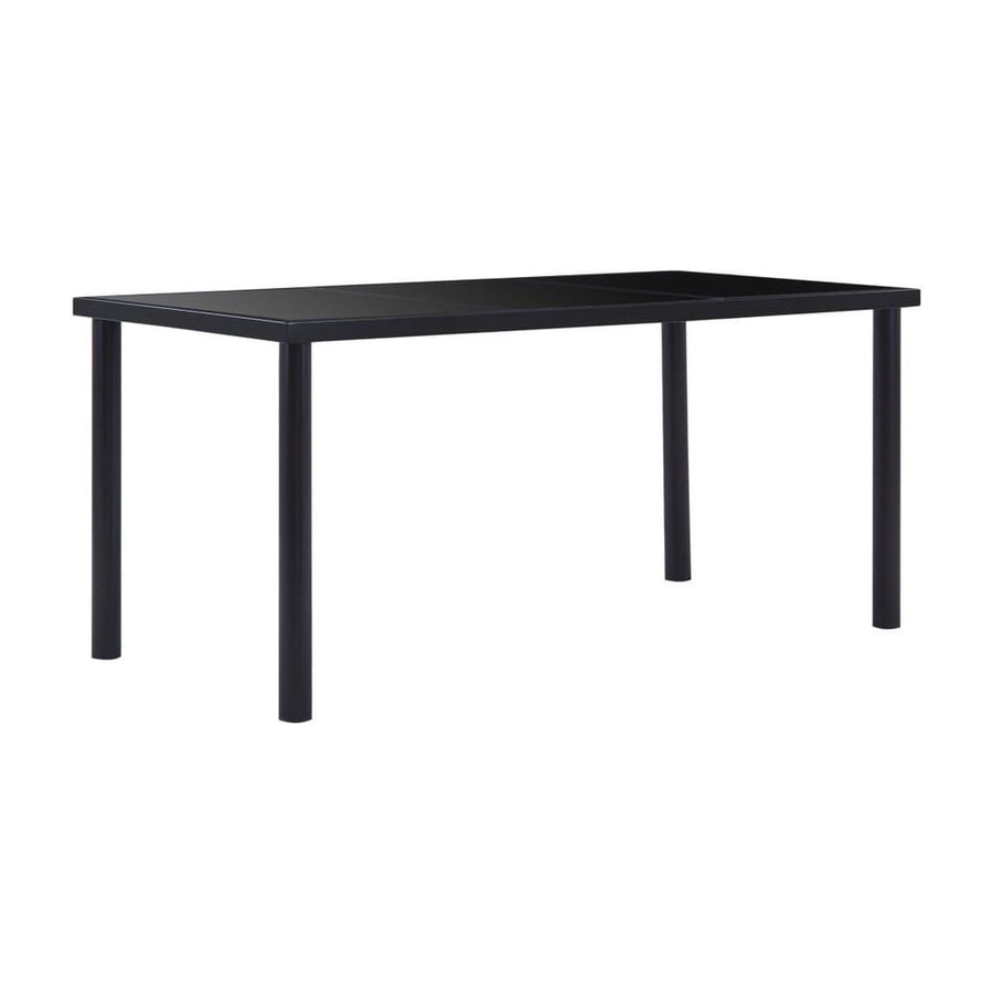 Dining Table Black Tempered Glass