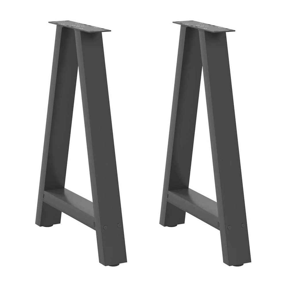 Dining Table Legs A-Shaped 2 pcs Anthracite Steel