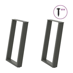Dining Table Legs U-Shaped 2 pcs Anthracite Steel