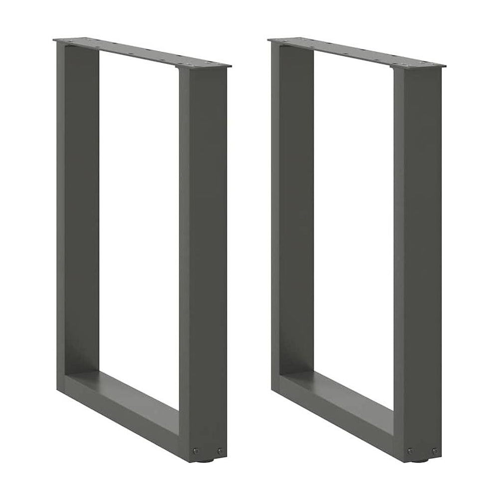Dining Table Legs U-Shaped 2 pcs Anthracite Steel
