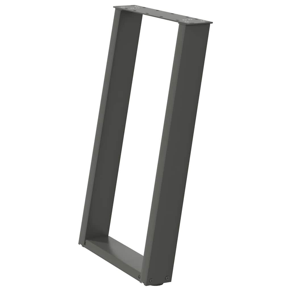 Dining Table Legs U-Shaped 2 pcs Anthracite Steel, image 4