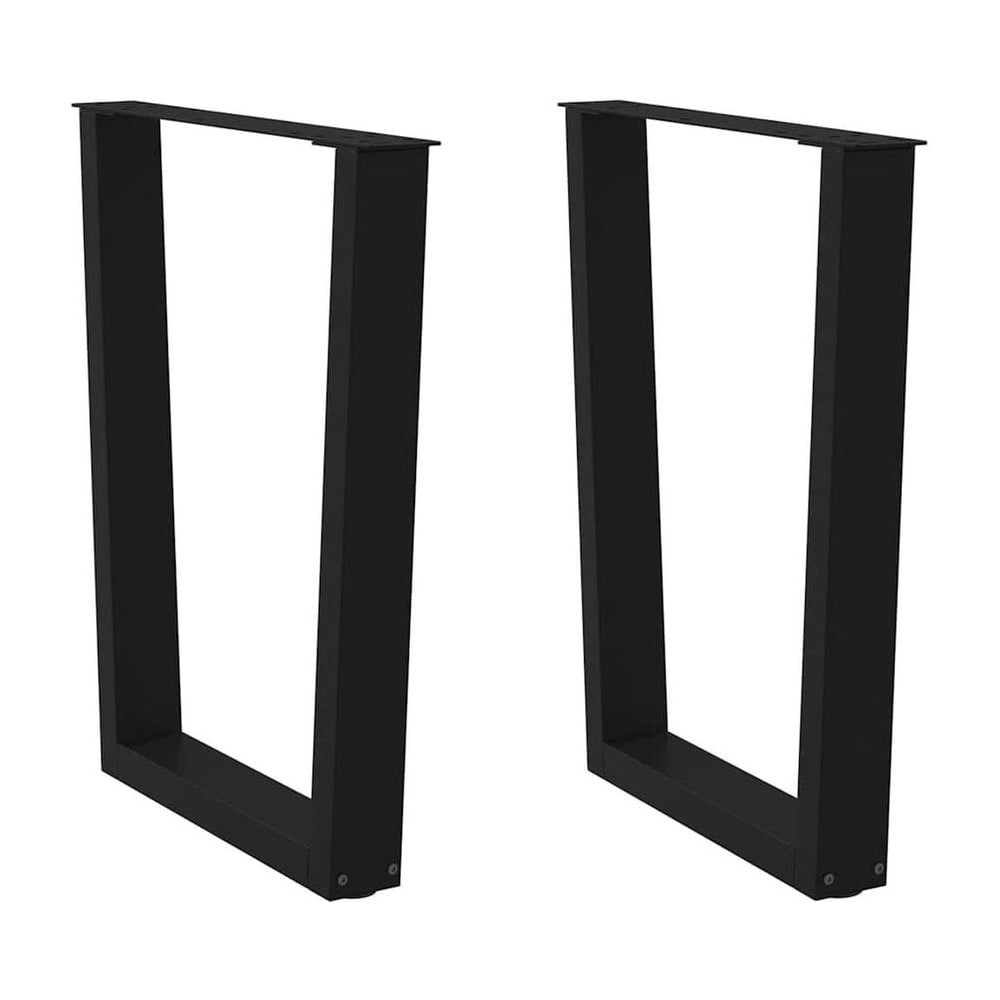 Dining Table Legs V-Shape 2 pcs Black Steel