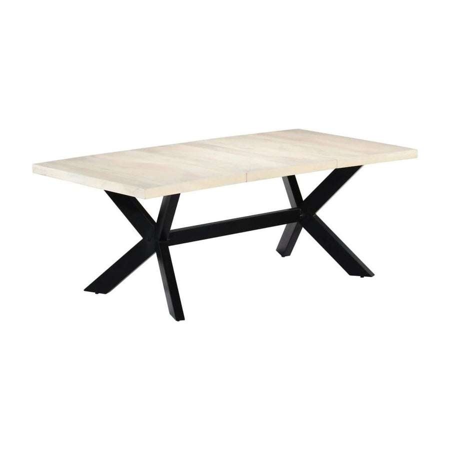 Dining Table White Solid Mango Wood