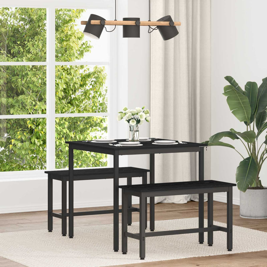 Dining Tables Engineered Wood Black Oak Square