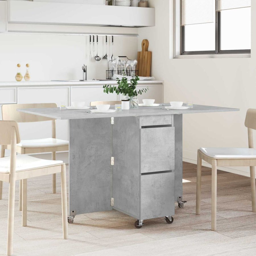 Dinning Table Engineered Wood Concrete Grey