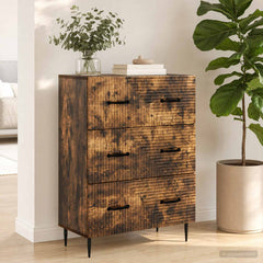 Drawer Cabinet Engineered Wood Smoked Oak
