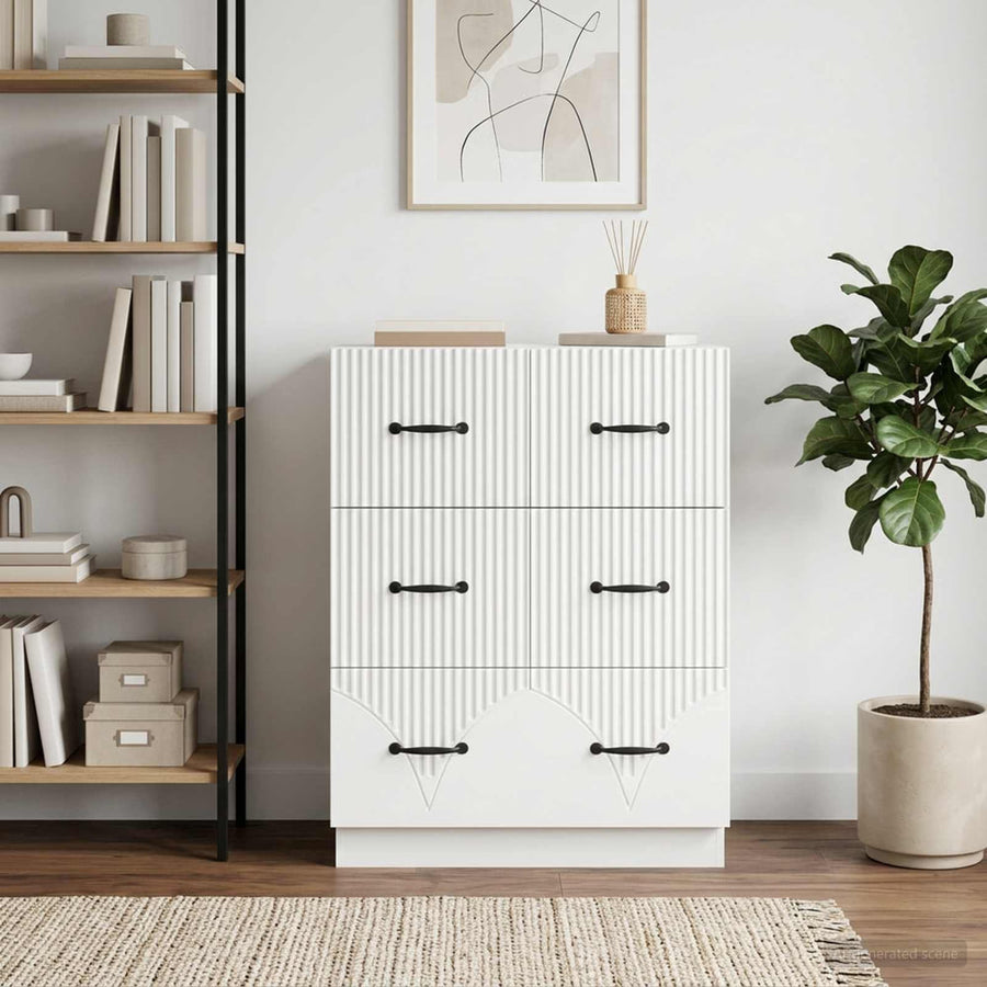 Drawer Cabinet White Engineered Wood