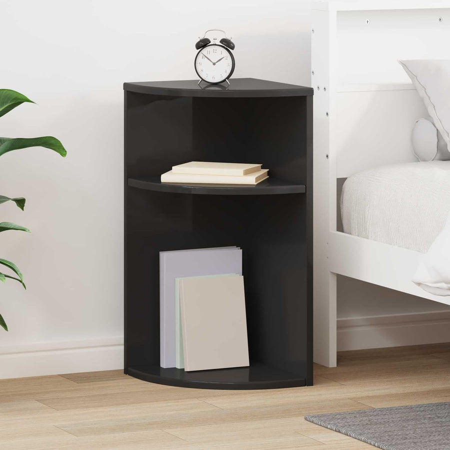 End Table Engineered Wood Black