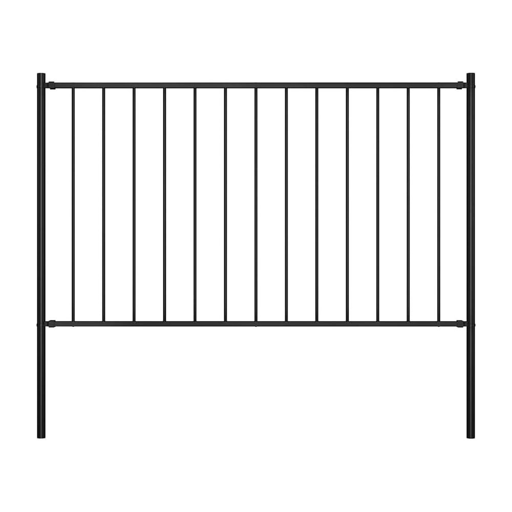 Fence Panel "Woerden" with Posts Steel Black