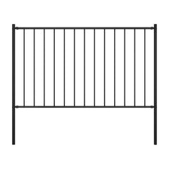 Fence Panel "Woerden" with Posts Steel Black