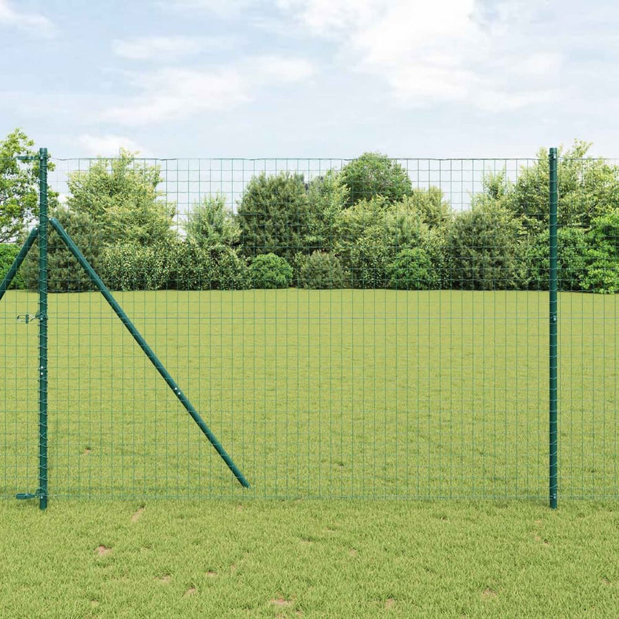 Fence Post 12 pcs Green Powder-coated Steel